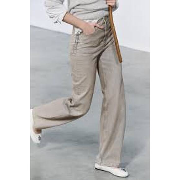 ZARA High Waist Wide Leg Jeans 0 32" ins - Picture 1 of 11